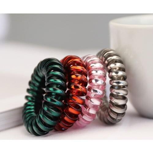 10pcs/lot 3.5CM Child Girls Telephone Cord Elastic Ponytail Holders Hair Ring Accessories Fashion Women Rubber Bands Hot Tie Gum