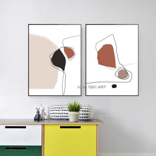 100% Handmade Abstract Line Dot Canvas Paintings Interior Wall Art Poster and Vintage Pictures for Living Room Home Decorations
