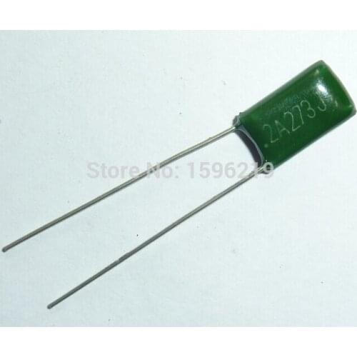 100pcs Mylar Film Capacitor 100V 2A273J 0.027uF 27nF 2A273 5% Polyester Film capacitor