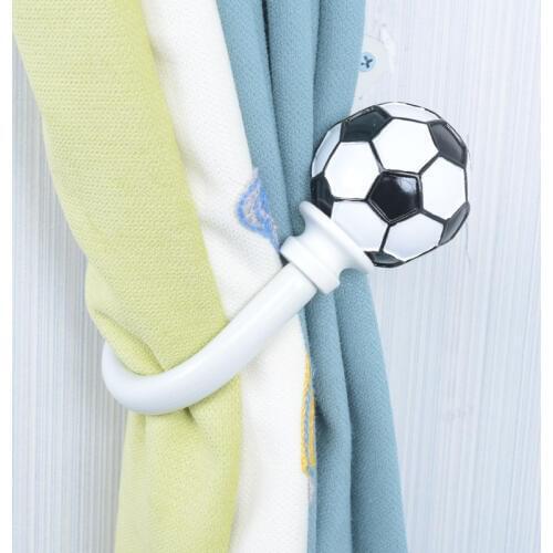 2pcs/set Football Curtain Tieback Holder Hooks Tie Backs Boys Bedroom Living Room Curtain Decoration Accessories Holdback