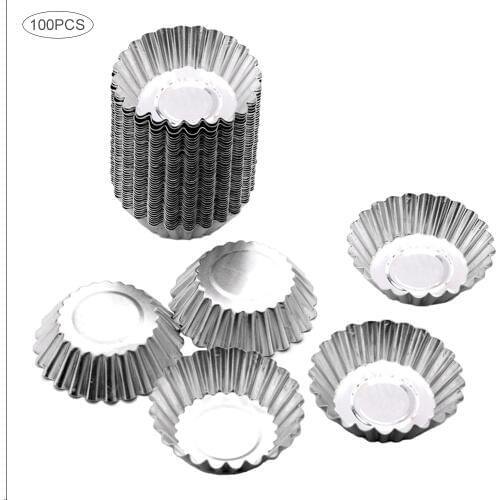 5/10/20pcs Egg Tart Molds Stainless Steel Cupcake Mold Thickened Reusable Cake Cookie Mold Tin Baking Tool Baking Cups
