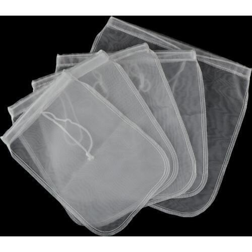 5Sizes Nut Milk Bag Reusable Almond Milk Bags Commercial Food Grade Fine Nylon Mesh Food Strainer Cheese Maker Coffee Tea Filter