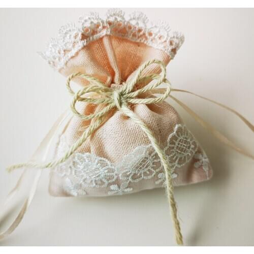 50pcs/Lot Gift Bag Sachets For Packaging Christmas Gift Filler Cookie Candy Bag Treat Kids Birthday Embroidered Polyester ZLP003