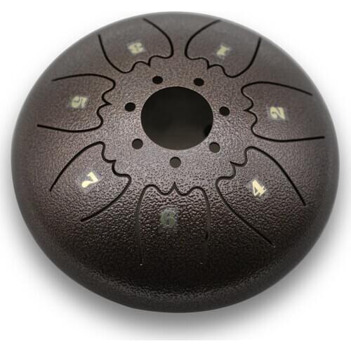 6in Metal Tongue Drum Mini 8-Tone Hand Pan Drums with Drumsticks Percussion Musical Instruments