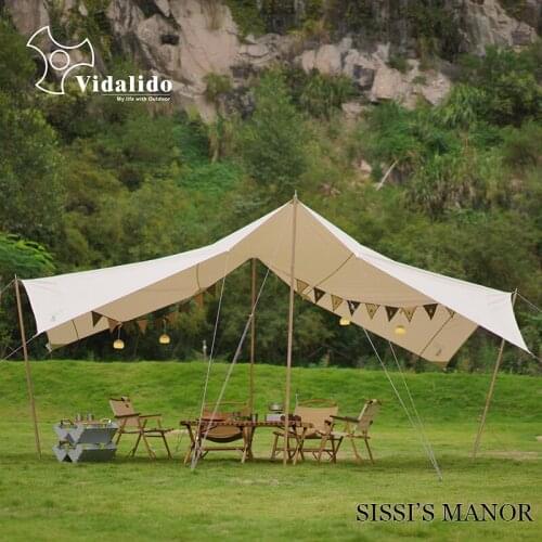 Without Poles 5*4M TC Technology Cotton Outdoor Camping Square Tent Rainproof Shade Canopy Pergola Sunshelter Awning Only Fabric