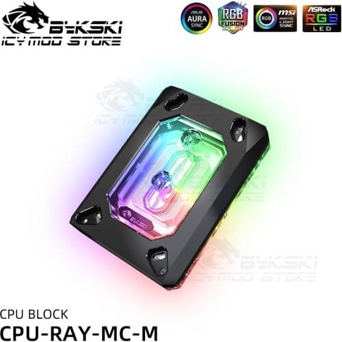 Bykski RGB CPU Water Block Mental CPU Cooler A-RGB MOD For Ryzen7/5/3 AM4/3+/3/2+/2 FM2+/FM2/FM1 PC Cooling Part CPU-RAY-X-MC