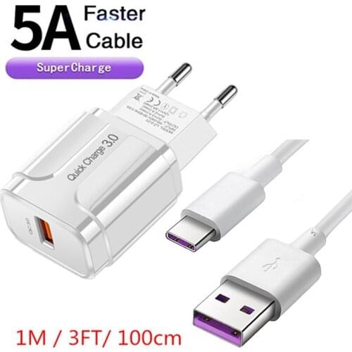 Fast Charger USB Wall Mobile Phone Charger For Xiaomi POCO X3 NFC M3 10T 11 lite Redmi 7 9 Note 9T 8 10 Pro Type C Charger Cable