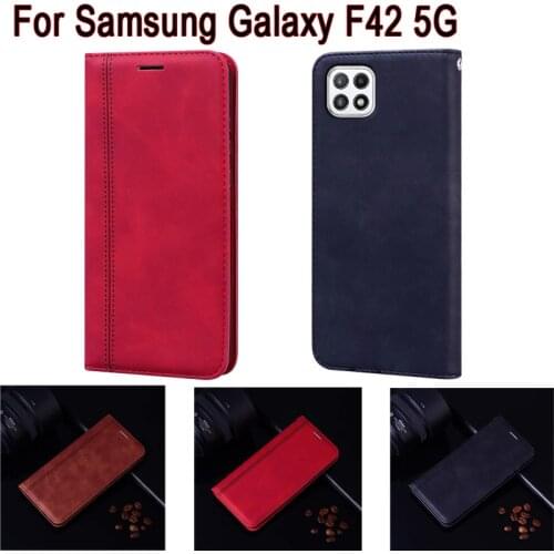 Phone Cover For Samsung Galaxy F42 Case Magnetic Card Protective Book For Samsung SM-E426B F42 5G Case Flip Wallet Leather Etui