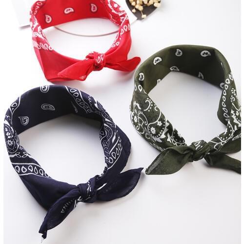 New Arrived Unisex Hip Hop Black Bandana Fashion Headwear Hair Band Neck Scarf Wrist Wraps Square Scarves Print Handkerchief