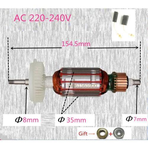 AC220-240V Rotor Armature for Bosch GWS600 GWS660 GWS670 GFF22A EHS6-115 GEX150 GWS6-115 GWS6-125 GWS6-100E GWS6-115E