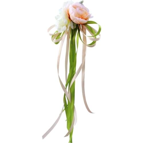 Artificial Rose Ribbon Flowers For Wedding Car Mirror Door Handle Decoration