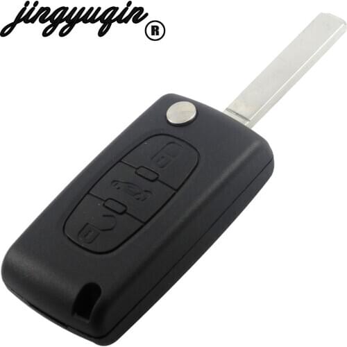 Jingyuqin VA2/HCA 3 Buttons Remote Folding Flip Key Shell Fob For Citroen C2 C3 C4 Hatch Coupe VTR Berlingo C6 C8 CE0523