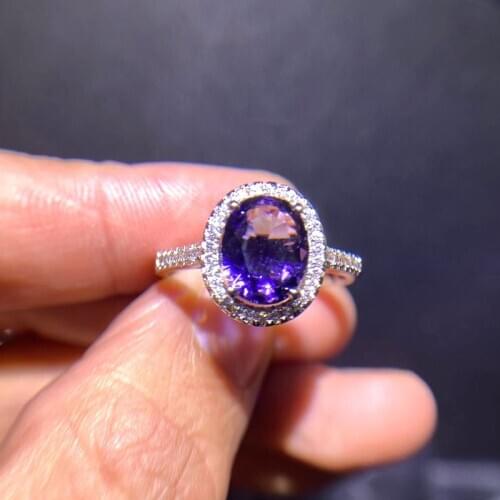 Trendy Brand Desgin CZ Silver Color Ring Big round Blue green purple black Stone Rings For Women Jewelry Wedding Gift