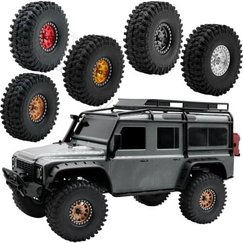 4PCS Metal 1.9 Beadlock Wheel Rim Tires Set for 1/10 RC Crawler Car Axial SCX10 III AXI03007 90046 Traxxas TRX-4 Redcat GEN 8