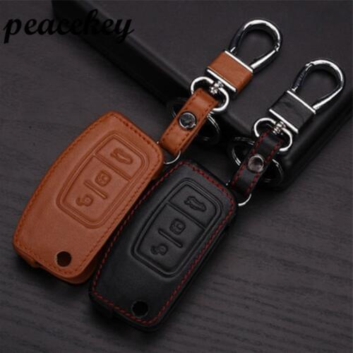 Car remote key leather cover case Keychain for Ford Focus 2 MK2 sedan hatchback, car accessories