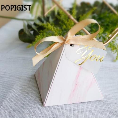 Creative Triangular Two pattern Candy Boxes+for you tags Bomboniere Wedding Favors souvenirs Gift Box Party Chocolate Box 100pcs