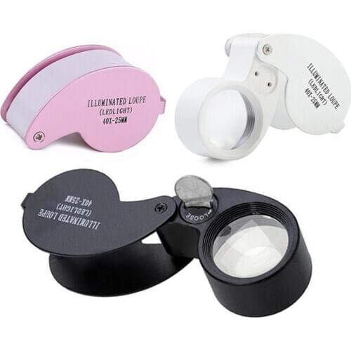 HOT SALES 2021 !!! 40X LED Magnifier Loupe Illuminated Lighting Jewelry Coin Stamp Identification
