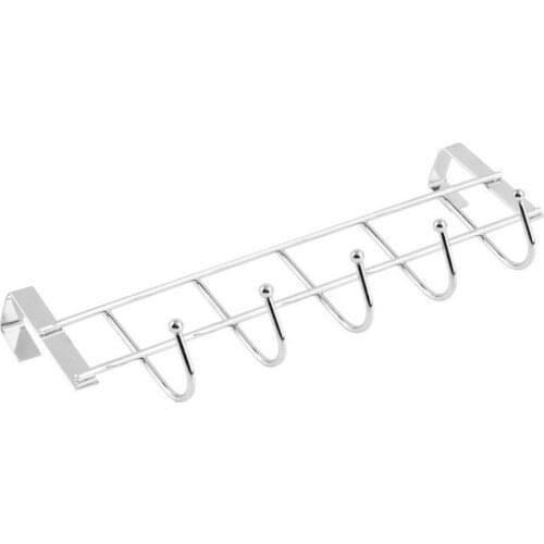 Hot Metal 5-Hook Behind Door Hanger Bag Clothes Key Storage Scarf Home Hanging storage perchero Holder Home puerta Organize D1B5