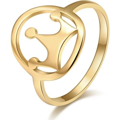 DOTIFI 316L Stainless Steel Ring Fashion Men And Women Hip Hop Crown Ring Party Jewelry R247