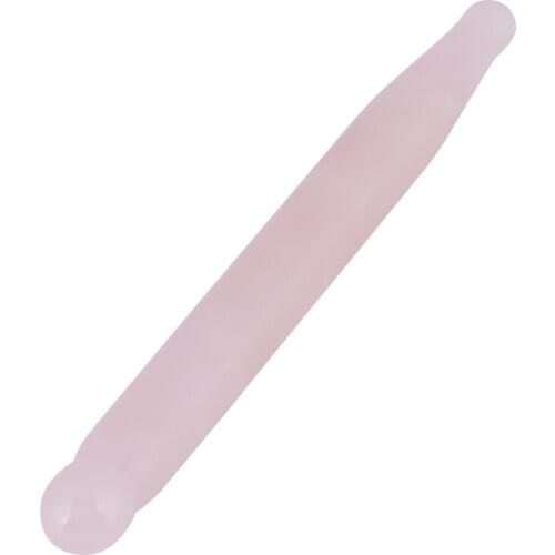 1pc Natural Rose Quartz Crystal Face Massage Wand Stone Smooth Stick Spa Massaging Tool For Face Massage Acupoint Massage