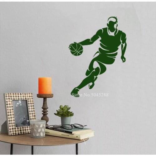 Personalized Basketball Wall Stickers for Boys Room Art Sport Wallpapers Basketball Decal Custom Color Affordable Beautiful Z222