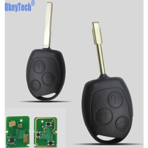 OkeyTech 3 Buttons Auto Replacement Remote Key Fob 433MHz 4D60 Chip For Ford Mondeo Focus Transit Full Complete Key Car Remotkey