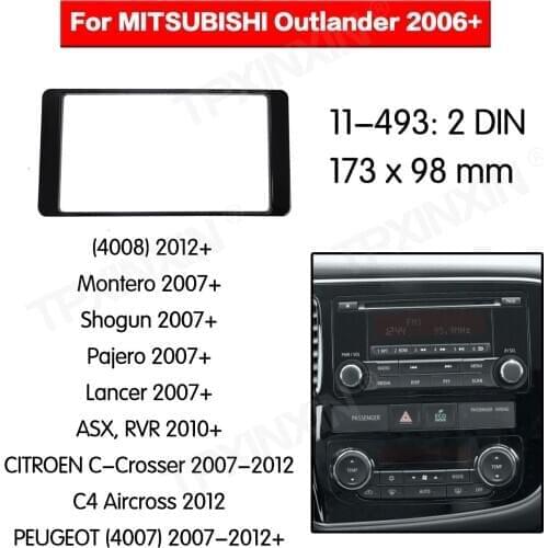 11-493 Car radio Frame Panel for MITSUBISHI Outlander 2006+ Radio Stereo Fascia Panel Frame Adaptor Fitting Kit