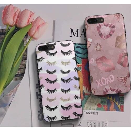 Eyelash Makeup Lip DIY Phone Case Fundas Shell Cover For Samsung S10 S20 Fe Lite S21 S30 ULTRA Plus 5G
