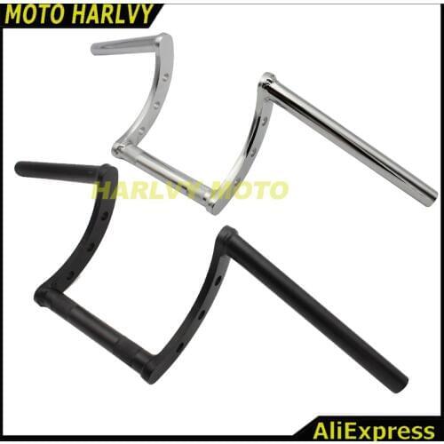 Chrome/BLACK Custom1" 25mm or 7/8'' 22mm Z Bar Pullback Motorcycle Handlebar For Harley Sportster Chopper Bobber Softail Dyna