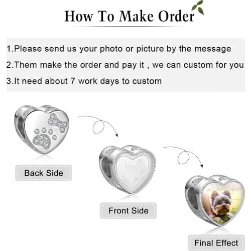 Silver Color Dog Footprint Beads Charms Fit Bracelet Necklace Custom Fashion Jewelry Personalized Christmas Gift(Lam Hub Fong)