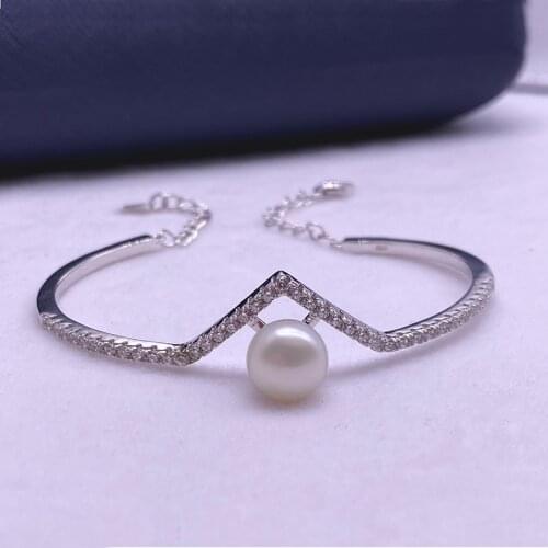 Sinya Classical 925 pure silver Bangles natural pearl fine jewelry women girl Mother Christmas brithday gift New arrival