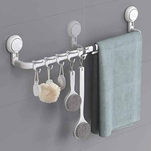 42/52CM Toilet Vacuum Suction Cup Towel Rack Bathroom Seamless Non-Perforated Single Rod Towel Rack Dropshipping