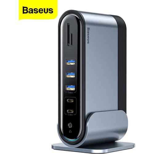 Baseus 17 in 1 USB C HUB Type C to Multi 4KHD RJ45 VGA USB 3.0 PD Power Adapter Docking Station for MacBook Pro Laptop USB-C Hub