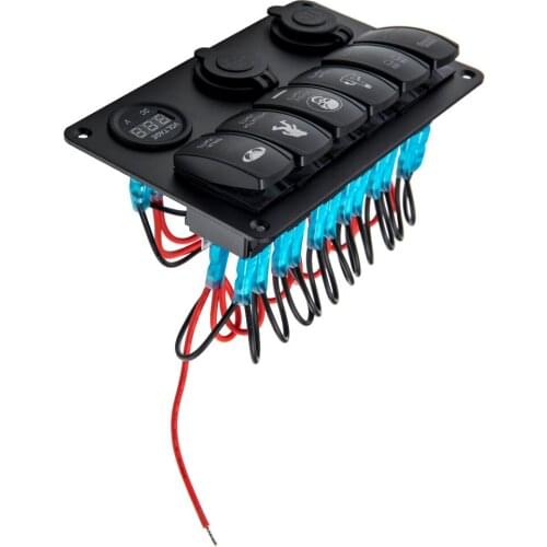 12V-24V 6 Gang Marine Boat Car On-off Ignition Waterproof Toggle Rocker Switch