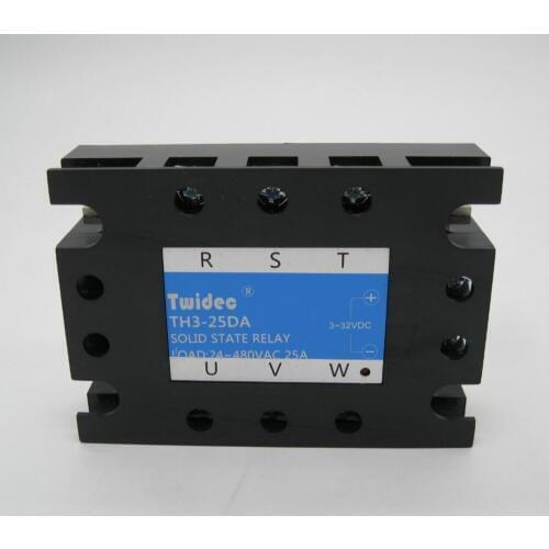 High quality Three Phase Solid State Relay SSR-25DA Relay 3-32VDC to 30-480V AC SR Relay Solid State Three Phase dc to ac Rele