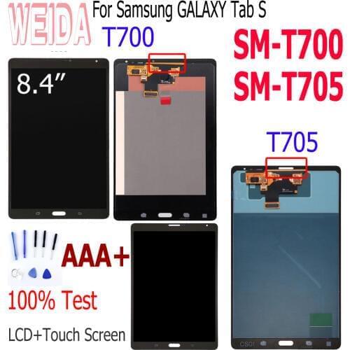 WEIDA For Samsung Galaxy Tab S 8.4 SM-T700 SM-T705 LCD Display Touch Screen Digitizer Sensors Assembly Panel for T705 T700 LCD