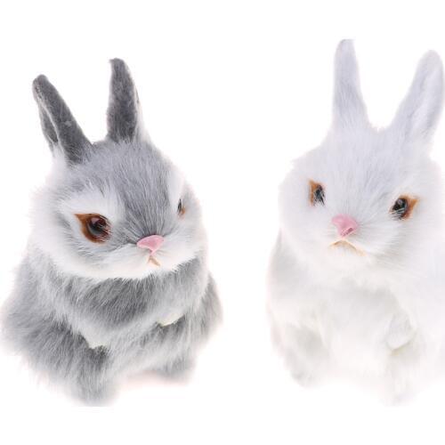 1PCS Simulation Mini Pocket Toy Cute Artificial Animal Small Rabbit Plush Toys With A Frame Kids Toys Decorations Birthday Gift