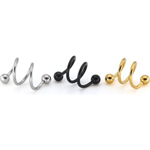 10Pcs Latest Fashion New Style Titanium Steel S-shaped Eyebrow Ring Exaggerated Stainless Steel Jewelry Nose Ring Anti-allergic