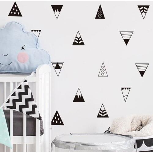 24pcs Geometric Triangle Wall Stickers Children Room Decoration Wall Decals DIY Adhesive Nursery Wall Poster Murals Nordic Style