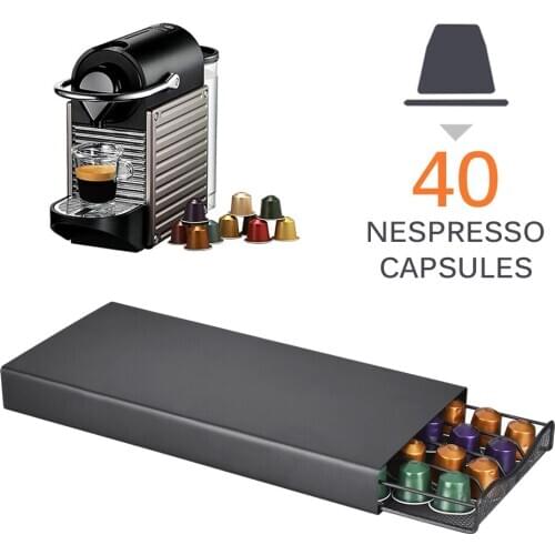 40 Pods Coffee Capsule Organizer Storage Stand Practical Coffee Drawers Capsules Holder For Nespresso Coffee Capsule Shelves