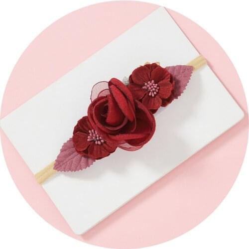 6PCS Combination Flower Nylon Headbands Floral Toddler Headband Baby Girl Hair Accessories Hair bands For Women Elastic Headwear