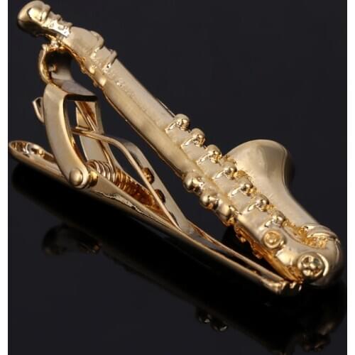 Saxophone Men Tie Clip Bar Necktie Pin Clasp Clamp Wedding Charm Creative Gifts
