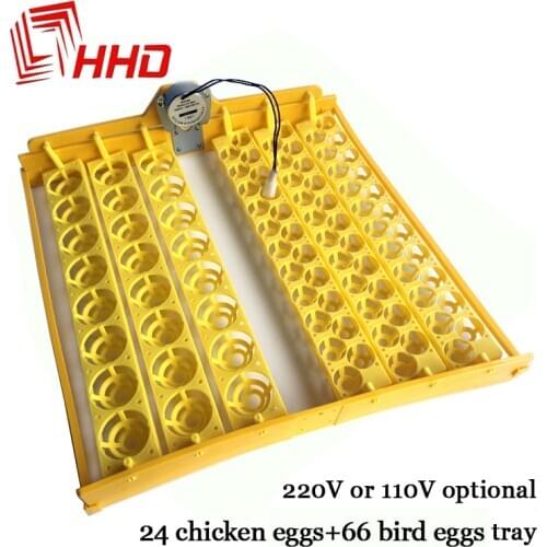 Automatic Plastic Incubator Trays with Motor for 24 Chicken and 66 Bird Quail Parrot Eggs 110V 220V support YZ8-48 YZ-56 YZ-96