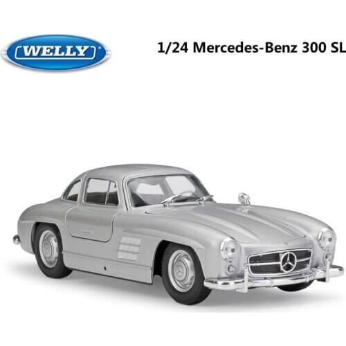 WELLY Diecast 1:24 Car Simulator Model Car Alloy Classic Car Mercedes-Benz 300 SL Metal Toy Car For Children Gift Collection