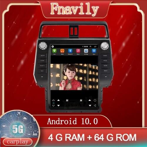 Fnavily Android 10 Car Radio For Toyota Prado Land Cruiser Multimedia System Player GPS Vertical Screen Tesla Style 12.1"
