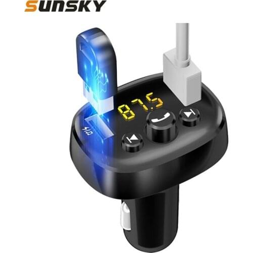 Car MP3 Player Multi-functional Smart Dual USB Bluetooth Hands-free Receiver Compatible with U Disk