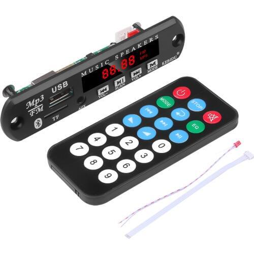Wireless Bluetooth Audio Module MP3 WMA Decoder Board USB FM TF Radio For Car MP3 Accessories MP3 Player DC 12V 5V