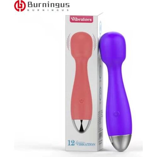 Burningus Av Magic Wand Powerful Oral Clit Vibrators USB Charge Anal Massager Adult Sex Toys For Women Safe Silicone