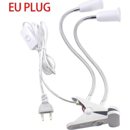 Table Lamp Holder Clip E27 Base Desk Light with On Off Switch EU US Plug for Bedroom Bedside Lamp Plant Growth Light Accessories