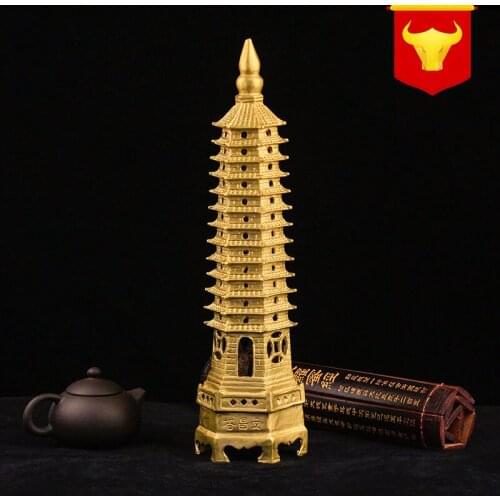 Pure copper Wenchang Tower set pieces nine floors 13 floors 13 floors office study pieces
